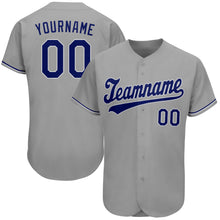 Загрузить изображение в средство просмотра галереи, Custom Gray Royal-White Authentic Baseball Jersey