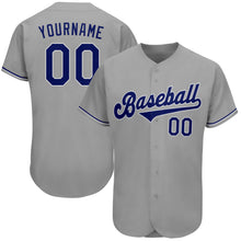 Загрузить изображение в средство просмотра галереи, Custom Gray Royal-White Authentic Baseball Jersey