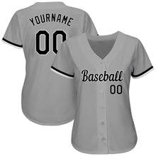 Загрузить изображение в средство просмотра галереи, Custom Gray Black-White Authentic Baseball Jersey