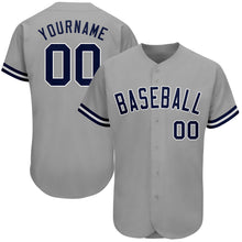 Загрузить изображение в средство просмотра галереи, Custom Gray Navy-White Authentic Baseball Jersey
