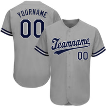 Загрузить изображение в средство просмотра галереи, Custom Gray Navy-White Authentic Baseball Jersey