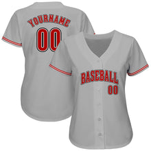 Загрузить изображение в средство просмотра галереи, Custom Gray Red-Black Authentic Baseball Jersey
