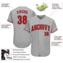 Загрузить изображение в средство просмотра галереи, Custom Gray Red-Black Authentic Baseball Jersey
