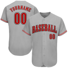 Загрузить изображение в средство просмотра галереи, Custom Gray Red-Black Authentic Baseball Jersey