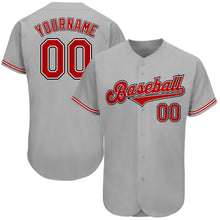 Загрузить изображение в средство просмотра галереи, Custom Gray Red-Black Authentic Baseball Jersey