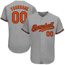 Загрузить изображение в средство просмотра галереи, Custom Gray Orange-Black Authentic Baseball Jersey