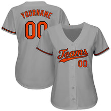 Загрузить изображение в средство просмотра галереи, Custom Gray Orange-Black Authentic Baseball Jersey