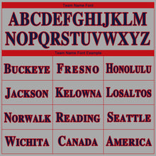 Загрузить изображение в средство просмотра галереи, Custom Gray Red-Navy Authentic Baseball Jersey