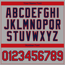 Загрузить изображение в средство просмотра галереи, Custom Gray Red-Navy Authentic Baseball Jersey