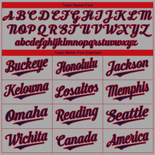 Загрузить изображение в средство просмотра галереи, Custom Gray Red-Navy Authentic Baseball Jersey