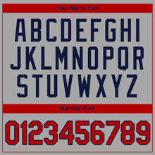Загрузить изображение в средство просмотра галереи, Custom Gray Red-Navy Authentic Baseball Jersey