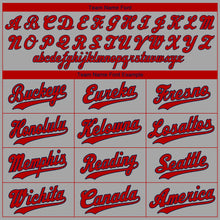 Загрузить изображение в средство просмотра галереи, Custom Gray Red-Navy Authentic Baseball Jersey