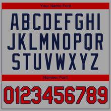 Загрузить изображение в средство просмотра галереи, Custom Gray Red-Navy Authentic Baseball Jersey