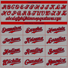 Загрузить изображение в средство просмотра галереи, Custom Gray Red-Navy Authentic Baseball Jersey