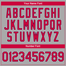 Загрузить изображение в средство просмотра галереи, Custom Gray Red-Navy Authentic Baseball Jersey