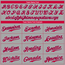 Загрузить изображение в средство просмотра галереи, Custom Gray Red-Navy Authentic Baseball Jersey