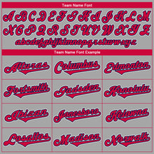 Загрузить изображение в средство просмотра галереи, Custom Gray Red-Navy Authentic Baseball Jersey