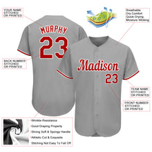 Загрузить изображение в средство просмотра галереи, Custom Gray Red-White Authentic Baseball Jersey