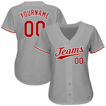 Загрузить изображение в средство просмотра галереи, Custom Gray Red-White Authentic Baseball Jersey