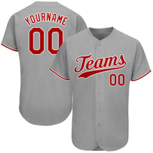Загрузить изображение в средство просмотра галереи, Custom Gray Red-White Authentic Baseball Jersey