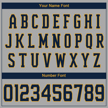 Загрузить изображение в средство просмотра галереи, Custom Gray Navy-Old Gold Authentic Baseball Jersey
