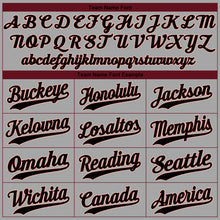 Загрузить изображение в средство просмотра галереи, Custom Gray Black-Crimson Authentic Baseball Jersey