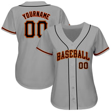 Загрузить изображение в средство просмотра галереи, Custom Gray Black-Orange Authentic Baseball Jersey