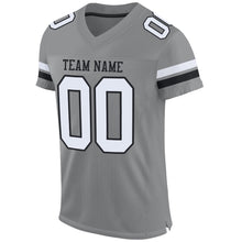 Загрузить изображение в средство просмотра галереи, Custom Gray White-Black Mesh Authentic Football Jersey