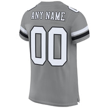 Загрузить изображение в средство просмотра галереи, Custom Gray White-Black Mesh Authentic Football Jersey