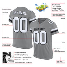 Загрузить изображение в средство просмотра галереи, Custom Gray White-Black Mesh Authentic Football Jersey