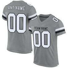 Загрузить изображение в средство просмотра галереи, Custom Gray White-Black Mesh Authentic Football Jersey