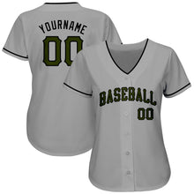 Загрузить изображение в средство просмотра галереи, Custom Gray Olive-Black Authentic Memorial Day Baseball Jersey