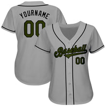 Загрузить изображение в средство просмотра галереи, Custom Gray Olive-Black Authentic Memorial Day Baseball Jersey
