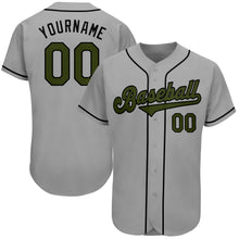 Загрузить изображение в средство просмотра галереи, Custom Gray Olive-Black Authentic Memorial Day Baseball Jersey