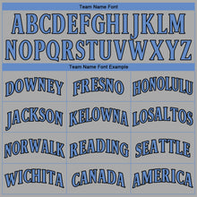 Загрузить изображение в средство просмотра галереи, Custom Gray Light Blue-Black Authentic Father's Day Baseball Jersey