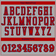 Загрузить изображение в средство просмотра галереи, Custom Gray Red-Navy Authentic Baseball Jersey