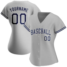 Загрузить изображение в средство просмотра галереи, Custom Gray Navy-White Authentic Baseball Jersey