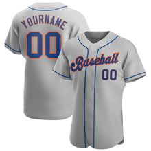 Загрузить изображение в средство просмотра галереи, Custom Gray Royal-Orange Authentic Baseball Jersey