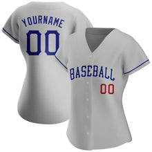 Загрузить изображение в средство просмотра галереи, Custom Gray Royal-Red Authentic Baseball Jersey