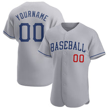 Загрузить изображение в средство просмотра галереи, Custom Gray Royal-Red Authentic Baseball Jersey