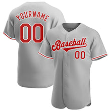 Загрузить изображение в средство просмотра галереи, Custom Gray Red-White Authentic Baseball Jersey