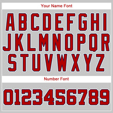 Загрузить изображение в средство просмотра галереи, Custom Gray Red-Navy Authentic Baseball Jersey