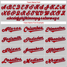 Загрузить изображение в средство просмотра галереи, Custom Gray Red-Navy Authentic Baseball Jersey