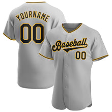 Загрузить изображение в средство просмотра галереи, Custom Gray Black-Gold Authentic Baseball Jersey