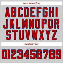 Загрузить изображение в средство просмотра галереи, Custom Gray Red-Navy Authentic Baseball Jersey