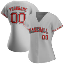 Загрузить изображение в средство просмотра галереи, Custom Gray Red-Black Authentic Baseball Jersey