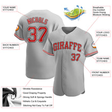Загрузить изображение в средство просмотра галереи, Custom Gray Red-Black Authentic Baseball Jersey