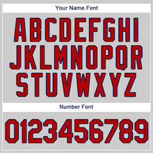 Загрузить изображение в средство просмотра галереи, Custom Gray Red-Navy Authentic Baseball Jersey