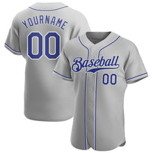 Загрузить изображение в средство просмотра галереи, Custom Gray Royal-White Authentic Baseball Jersey