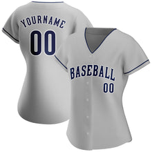 Загрузить изображение в средство просмотра галереи, Custom Gray Navy-White Authentic Baseball Jersey